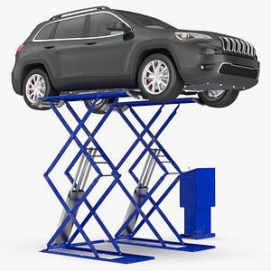 Automotive Scissor Lift and SUV 3D