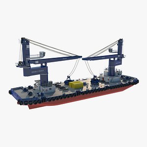 Heavy Lift Crane Barge Twin Crane Marine Vessel