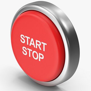Red Start Stop Button 3D
