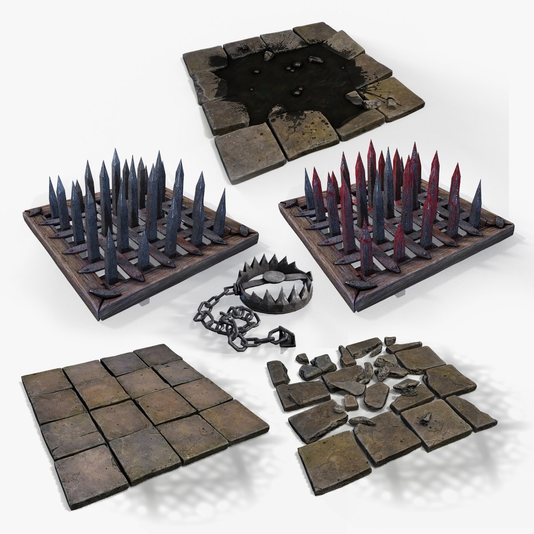 3D Dungeon Floor Tiles And Traps Model - TurboSquid 2061160