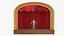 Theater Stage with Curtain 3D Model - Arc-Shaped Theater Scenery