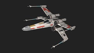 3D x wing rigged