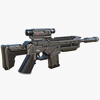 Assault Rifle Gun PBR Unity UE Arnold V-ray Textures Included