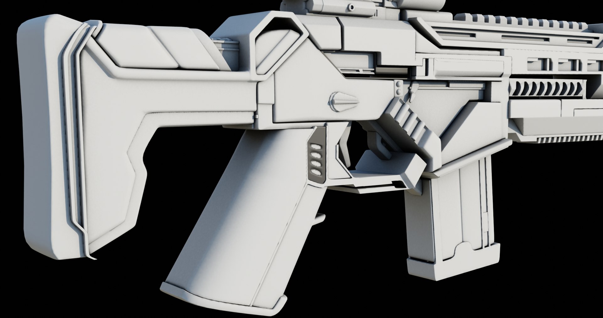 3D Assault Rifle Gun PBR Unity UE Arnold V-ray Textures Included model ...