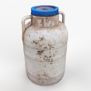 Plastic White Drum Barrel Scan Blue Cap
