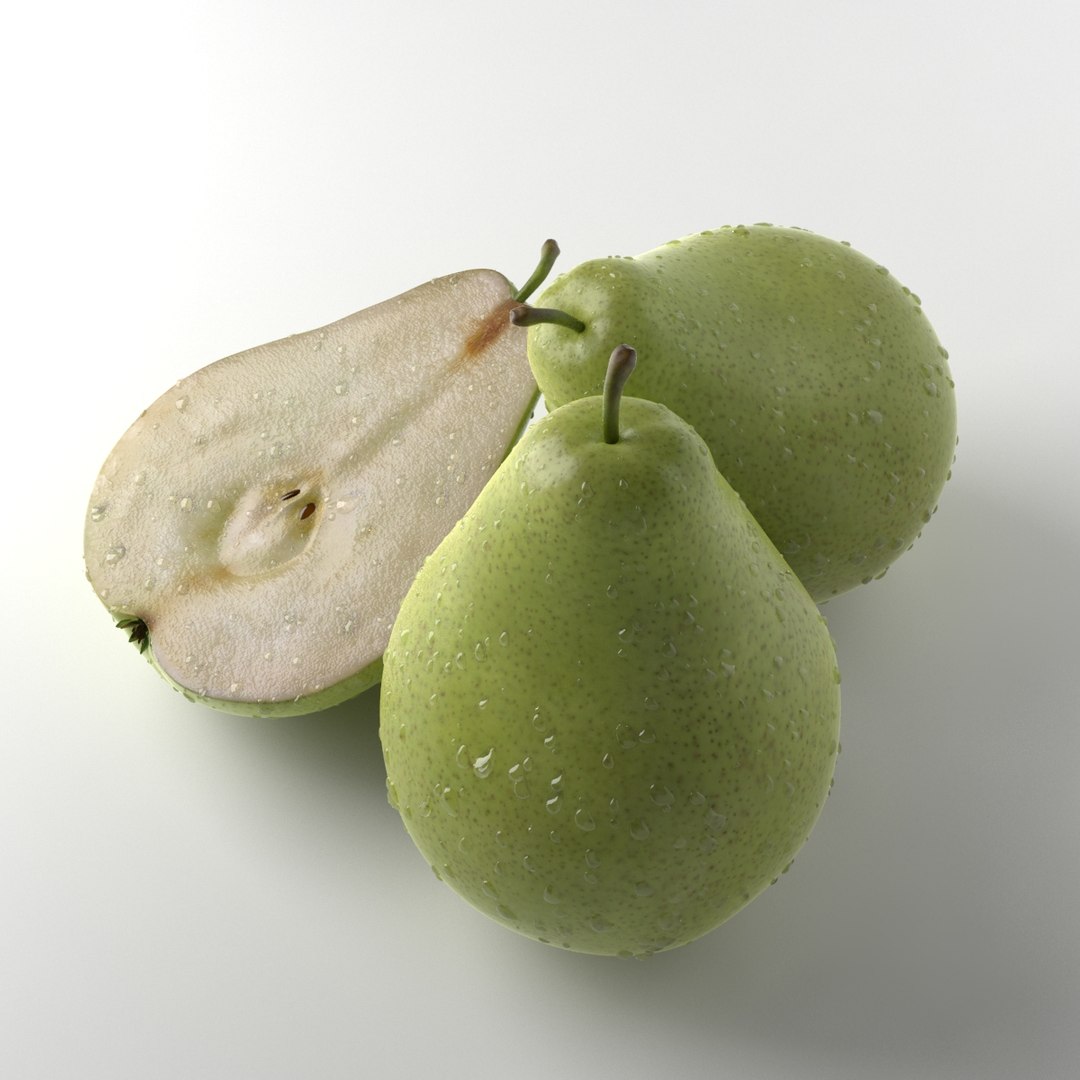 3d model of photorealistic pears realistic