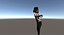 Low Poly Pilot Kobieta uzbrojona Unity