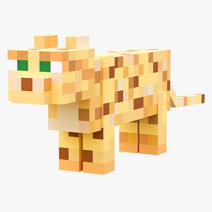 Minecraft Ocelot Rigged 3D Model Game Ready 4K PBR