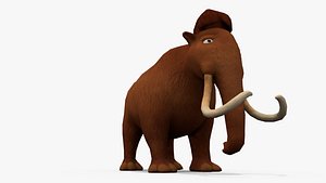 3D model cartoon mammoth