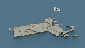 3D model massachusetts state cities