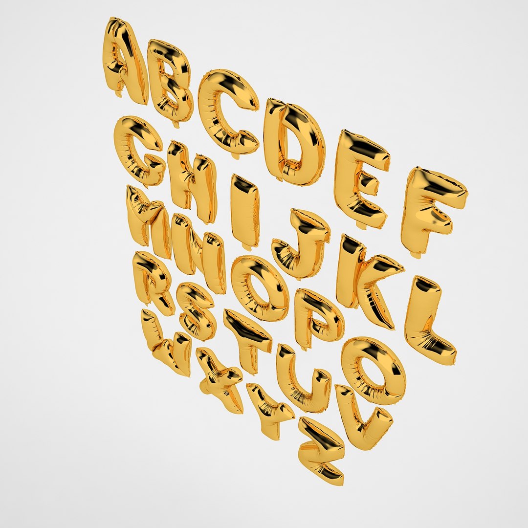 Foil balloon letters model - TurboSquid 1381822