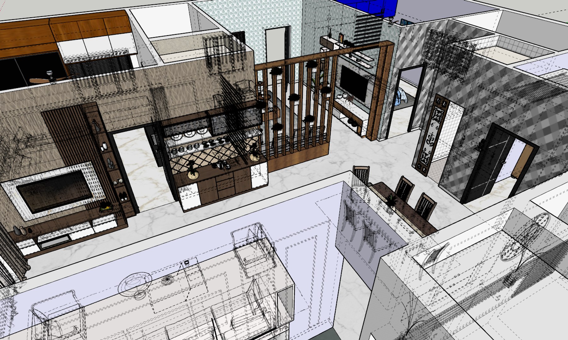 3D 3BHK House with interiors model - TurboSquid 1954662