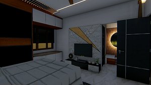 3D 3BHK  House with interiors model