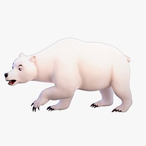 3D model Polar Bear Cartoon Rigged Low-poly 3D model