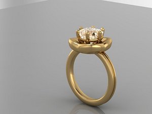 3D gold ring