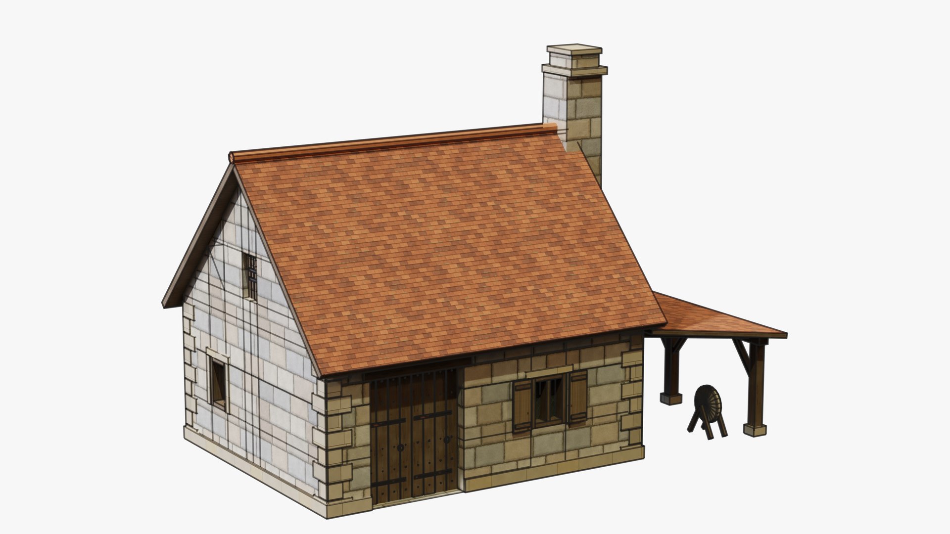 Medieval Blacksmith Forge - Game Ready PBR 3D model https://p.turbosquid.com/ts-thumb/3H/I0lobf/D1/07_blacksmith_07_wire/jpg/1791626200/1920x1080/fit_q87/8b6da455e7c36b395dd2b8b286beda743e4bf074/07_blacksmith_07_wire.jpg