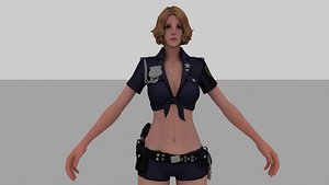 Girl Police Officer 3D model