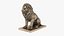 Lion Statue Sitting Angry Bronze