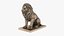 Lion Statue Sitting Angry Bronze