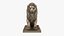 Lion Statue Sitting Angry Bronze
