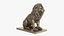 Lion Statue Sitting Angry Bronze