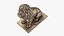 Lion Statue Sitting Angry Bronze