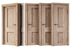 Interior and Exterior Wooden Door Set V5 3D model