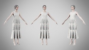 3D model Dress 24 Abstract Pebble Repeat