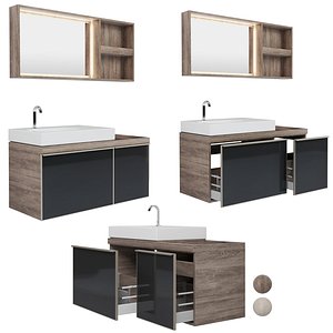 Furniture set Geberit Citterio 120 Dark  Light Oak