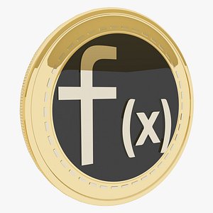 Function X Cryptocurrency Gold Coin 3D model