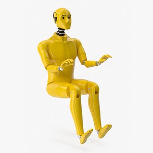Yellow Crash Test Dummy Rigged for Cinema 4D