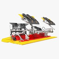 Trail Snow Groomer Rigged 3D Model
