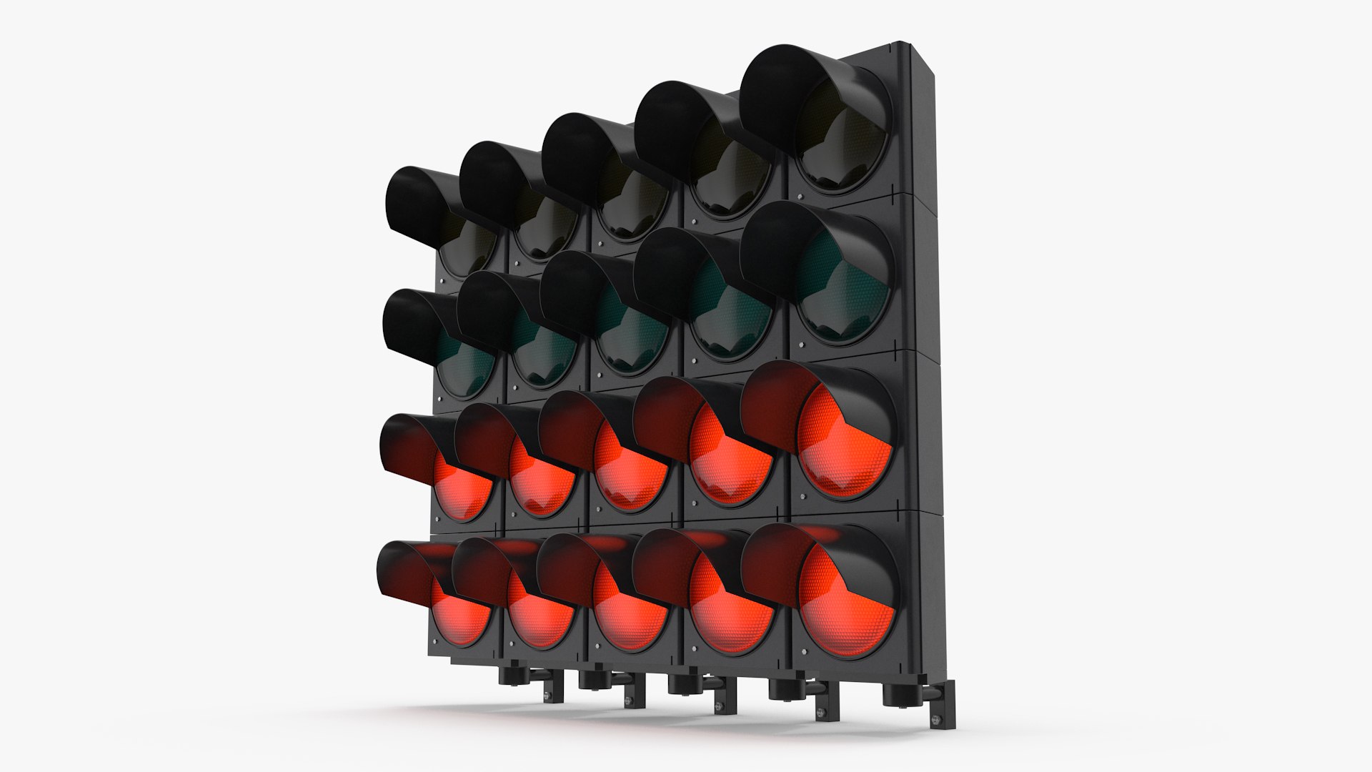 Racing Start Lights Red 3D model preview