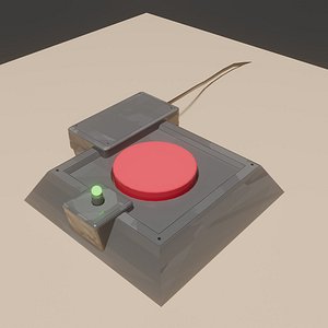 3D Electrical device with button and lamp