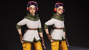 Stylized character female adventure 01 UE model