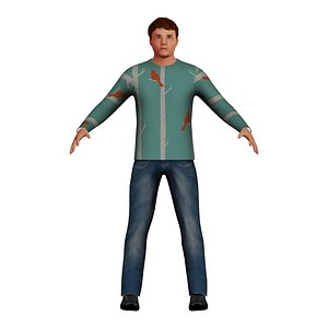low-poly man 3D model