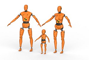 robot android family crash dummy 3D model