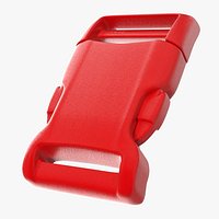 Contoured Side Release Plastic Buckle Red