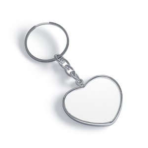 White Heart Keychain - key tag holder model