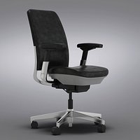 Crate and Barrel - Steelcase Amia in Design Black Leatherer