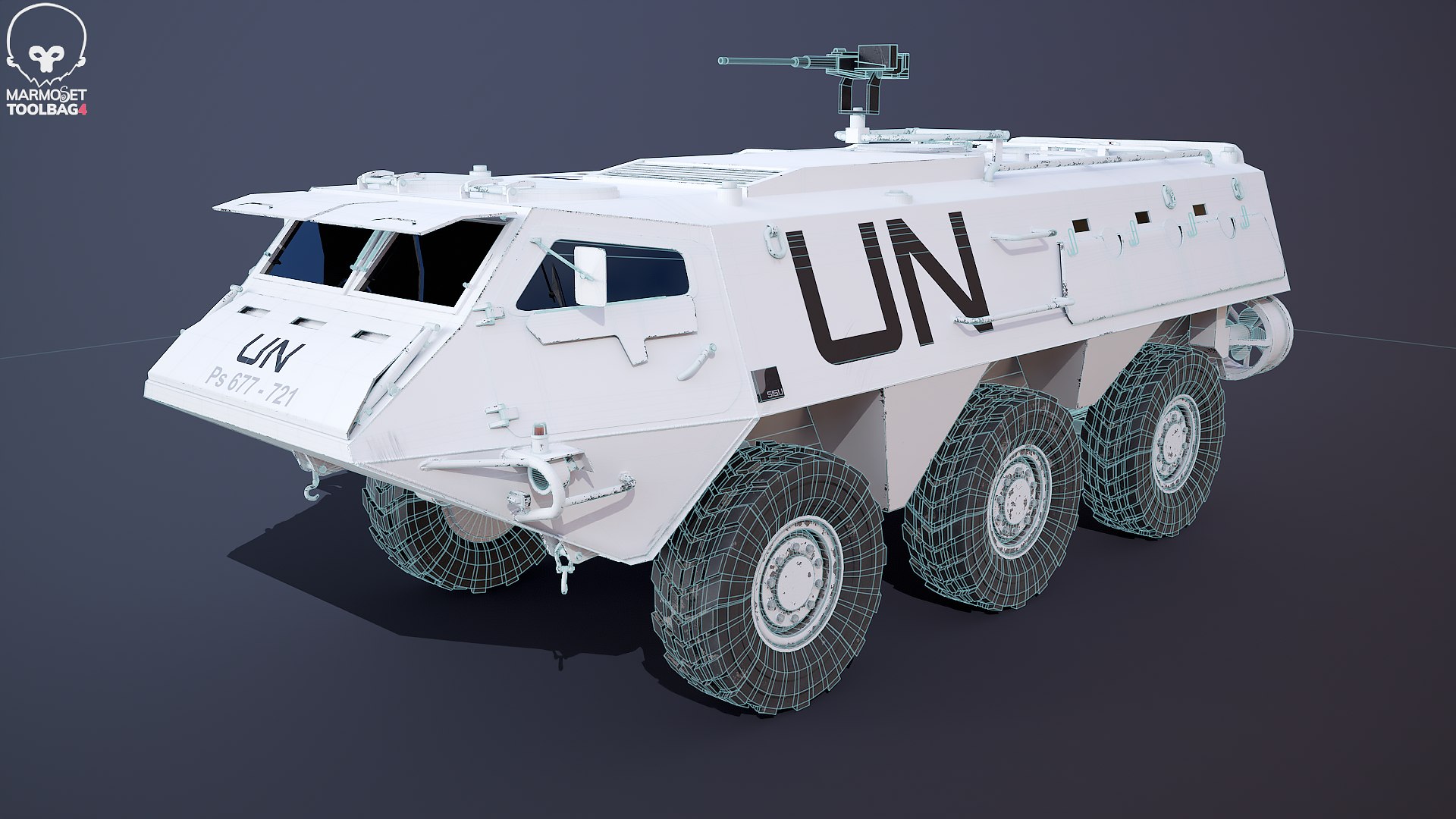 Patria XA-185 6x6 APC Pasi United Nations 3D model https://p.turbosquid.com/ts-thumb/3H/xX8q7s/OT/greenun_wire_/png/1773853505/1920x1080/fit_q87/d7a6c3d7fcc1ac67b6f8058a095127bf9014c312/greenun_wire_.jpg