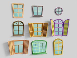 Cartoon Windows Collection 2 3D model