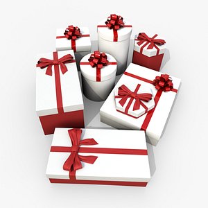 Gift Boxes - Fixed Ribbon Favorites 3D model