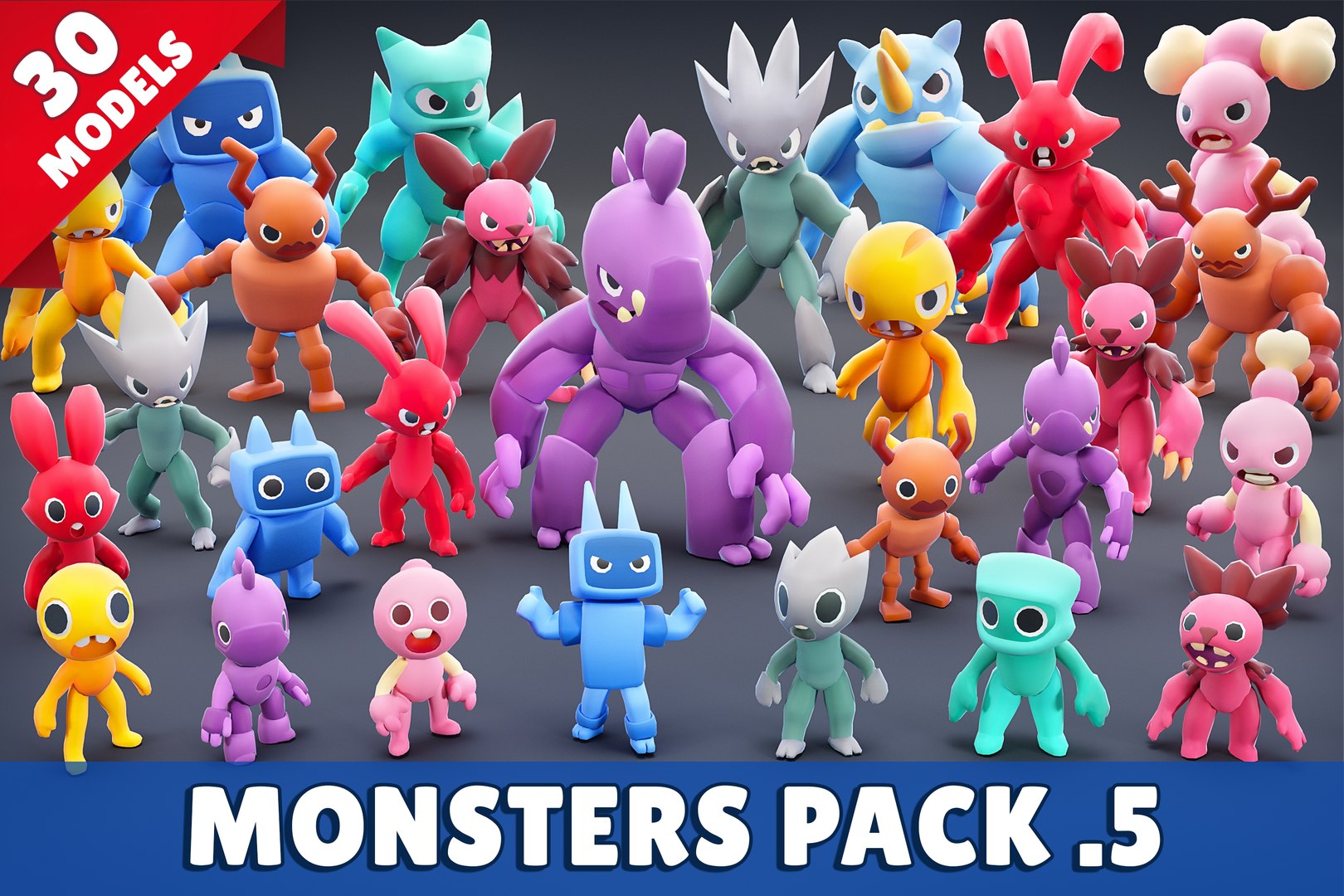 3D Cartoon Monsters Pack 05 - TurboSquid 2160685