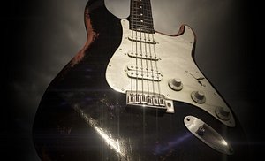 guitar stratocaster pbr 3D