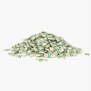 3D 20 dollar bill stack