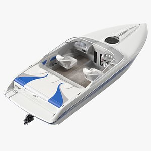 3D Deck Boat Stingray White