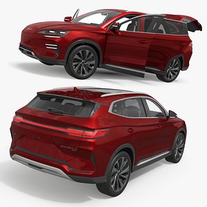 3D Electric BYD Seal U Urban SUV Red Rigged for Maya