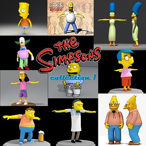 simpsons characters bart 3d model