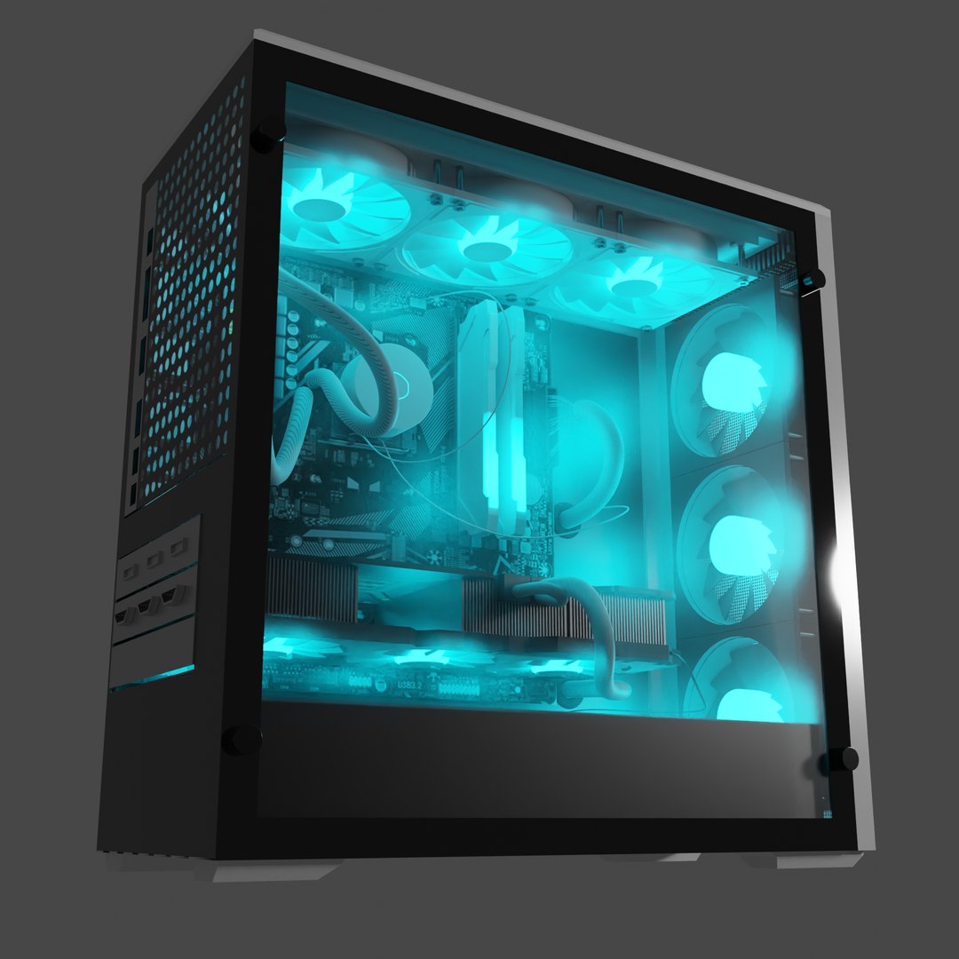 3d Pc Case With Components - Turbosquid 1993712